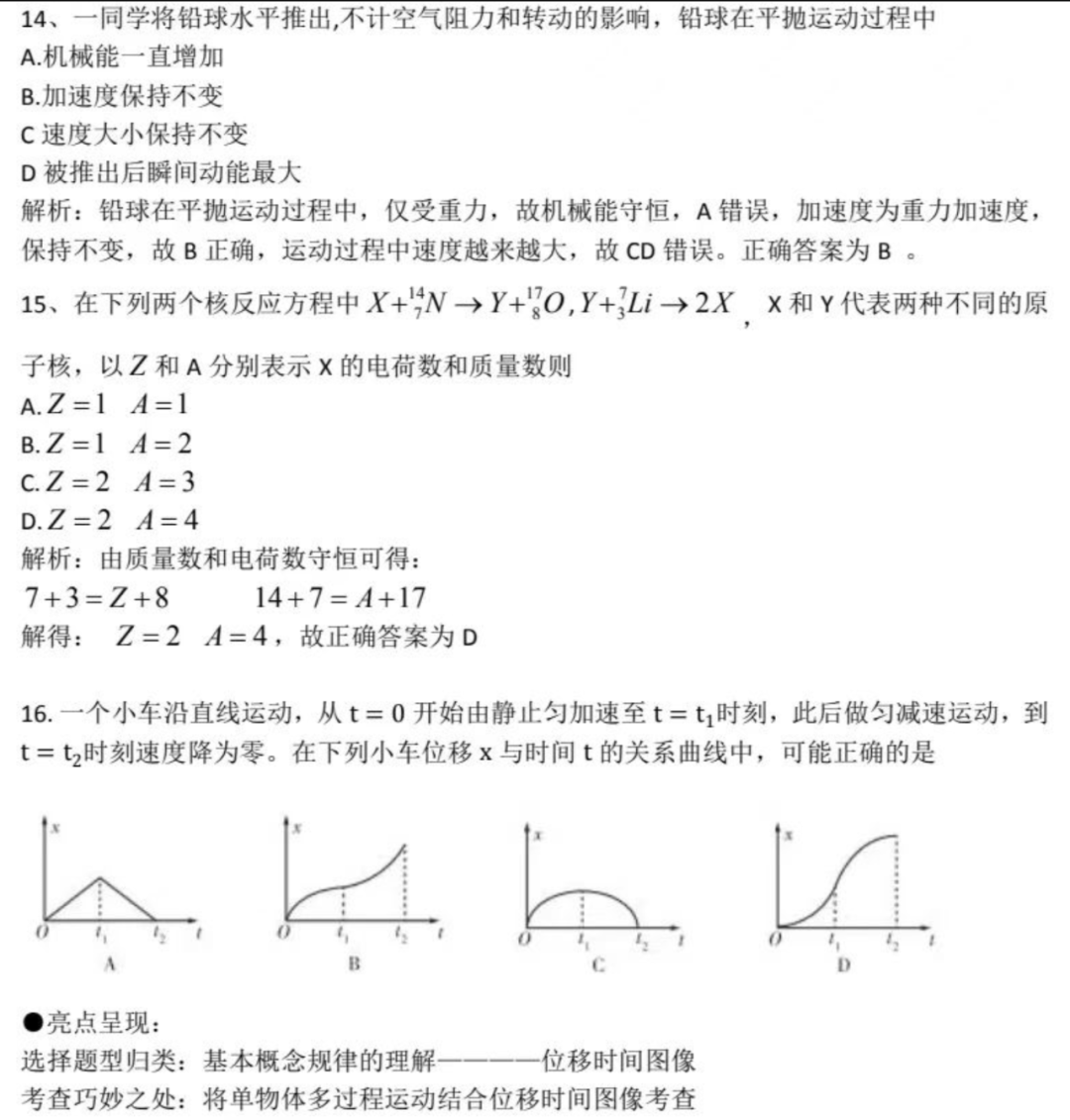 2023高考全国卷物理化学生物试题评析（含试题）